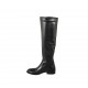 Kniehoher Damenstiefel aus schwarzem Leder und elastischem Material Absatz 3 - Verfügbare Größen:  34, 42, 43, 47