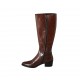 Woman's pointy boot with zipper in tan brown leather heel 4 - Available sizes:  32, 33, 34, 42, 43, 44