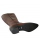 Woman's pointy boot with zipper in tan brown leather heel 4 - Available sizes:  32, 33, 34, 42, 43, 44