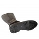 Woman's boot with zipper and buckles in brown leather heel 3 - Available sizes:  34, 42, 43, 44, 45, 47