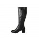 Damenstiefel aus schwarzem Leder mit Reißverschluss Absatz 6 - Verfügbare Größen:  32, 33, 42, 43, 44, 45