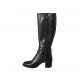 Stivale da donna con cerniera e fibbie in pelle nera tacco 6 - Misure disponibili: 32, 33, 34, 42, 43, 44