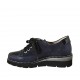 Chaussure pour femmes à lacets avec fermeture éclair en cuir verni, daim et cuir imprimé bleu talon compensé 4 - Pointures disponibles:  34, 42, 43, 44, 46