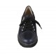 Chaussure pour femmes à lacets avec fermeture éclair en cuir verni, daim et cuir imprimé bleu talon compensé 4 - Pointures disponibles:  34, 42, 43, 44, 46