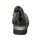 Chaussure pour femmes avec fermeture éclair et elastiques en cuir verni, daim et cuir imprimé noir talon compensé 4 - Pointures disponibles:  33, 34, 42, 43, 46