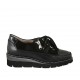 Scarpa stringata con cerniera in pelle, camoscio e pelle stampata nera zeppa 4 - Misure disponibili: 33, 34, 43, 44, 45, 46