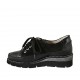 Zapato con cordones y cremallera en piel, gamuza y piel estampada negra cuña 4 - Tallas disponibles:  33, 34, 43, 44, 45, 46