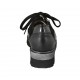 Woman's laced shoe with zipper in black leather, suede and printed leather wedge heel 4 - Available sizes:  33, 34, 43, 44, 45, 46