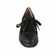 Scarpa stringata con cerniera in pelle, camoscio e pelle stampata nera zeppa 4 - Misure disponibili: 33, 34, 43, 44, 45, 46