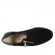 Damenschuh mit Reissverschluss und Gummiband aus schwarzem Lackleder, bedrucktem Wildleder und Leder Keilabsatz 4 - Verfügbare Größen:  33, 34, 42, 43, 44, 46