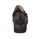Woman's loafer with tassels and elastics in black patent leather and maroon suede wedge heel 4 - Available sizes:  33, 34, 42, 43, 44, 45, 46
