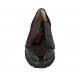 Mocassin pour femmes avec glands et elastiques en cuir verni noir et daim bordeaux talon compensé 4 - Pointures disponibles:  33, 34, 42, 43, 44, 45, 46