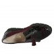 Mocasino para mujer con borlas y elasticos en charol negro y gamuza granate cuña 4 - Tallas disponibles:  33, 34, 42, 43, 44, 45, 46