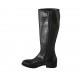 Woman's boot with zipper in black leather and printed leather heel 3 - Available sizes:  34, 42, 43, 44, 46