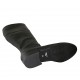 Woman's boot with zipper in black leather and printed leather heel 3