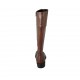 Bota para mujer con cremallera interna en piel y piel imprimida color cuero tacon 3 - Tallas disponibles:  33, 34, 42, 43, 44, 46, 47