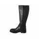 Woman's boot with zipper and buckles in black leather heel 3 - Available sizes:  33, 42, 43, 44