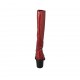 Botas con cremallera para mujer en charol estampado rojo tacon 6 - Tallas disponibles:  33, 34, 42, 43