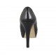 Woman's pump in black leather with platform heel 11 - Available sizes:  31, 32, 33, 34, 43, 46, 47