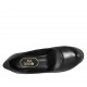 Woman's pump in black leather with platform heel 11 - Available sizes:  31, 32, 33, 34, 43, 46, 47