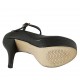 Zapato de salon para mujeres con correa y plataforma en piel de color negro tacon 11 - Tallas disponibles:  31, 32, 33, 34, 44, 47