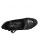 Zapato de salon para mujeres con correa y plataforma en piel de color negro tacon 11 - Tallas disponibles:  31, 32, 33, 34, 44, 47