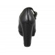Decolté da donna con cinturino e plateau in pelle nera con tacco 10 - Misure disponibili: 31, 32, 33, 34, 42, 45, 46, 47