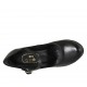 Decolté da donna con cinturino e plateau in pelle nera con tacco 10 - Misure disponibili: 31, 32, 33, 34, 42, 45, 46, 47
