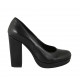 Decolté da donna in pelle nera con plateau tacco 10 - Misure disponibili: 31, 32, 33, 34, 42, 43, 44, 47