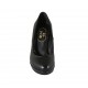 Woman's pump with platform in black leather heel 10 - Available sizes:  31, 32, 33, 34, 42, 43, 44, 47