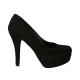 Escarpin pour femmes en daim noir avec plateforme et talon 11 - Pointures disponibles:  31, 32, 33, 34, 42, 46