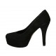 Escarpin pour femmes en daim noir avec plateforme et talon 11 - Pointures disponibles:  31, 32, 33, 34, 42, 46