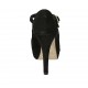 Zapato de salon para mujer con cinturon y plataforma en gamuza negra tacon 11 - Tallas disponibles:  31, 32, 33, 34, 43, 45, 46, 47