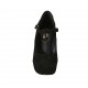 Zapato de salon para mujer con cinturon y plataforma en gamuza negra tacon 11 - Tallas disponibles:  31, 32, 33, 34, 43, 45, 46, 47