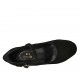 Woman's platform pump in black suede with strap heel 11