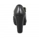 Woman's T-strap pump with platform in black leather heel 10 - Available sizes:  31, 32, 33, 34, 42, 43, 44, 45, 46, 47