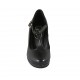 Woman's T-strap pump with platform in black leather heel 10