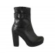Bottine pour femmes avec fermeture éclair, boucle et plateforme en cuir noir talon 10 - Pointures disponibles:  31, 32, 33, 34, 42, 43, 44, 46, 47