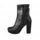 Bottine pour femmes avec fermeture éclair, boucle et plateforme en cuir noir talon 10 - Pointures disponibles:  31, 32, 33, 34, 42, 43, 44, 46, 47