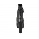Woman's ankle boot with buckle, zipper and platform in black leather heel 10 - Available sizes:  31, 32, 33, 34, 42, 43, 44, 46, 47