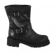 Bottines pour femmes avec boucles en cuir noir talon 4 - Pointures disponibles:  34, 46
