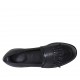 Mocasín para mujer con flecos y tachuelas en piel negra tacon 3 - Tallas disponibles:  42, 43, 44