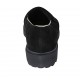 Mocasín para mujer con flecos y tachuelas en gamuza negra y adorno platino tacon 3 - Tallas disponibles:  42, 43, 44, 45