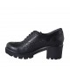 Francesina stringata da donna modello Oxford a coda di rondine in pelle nera tacco 5 - Misure disponibili: 33, 34, 42, 43