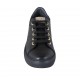 Zapato para mujer con cordones, tachuelas y plantilla extraible en piel negra cuña 3 - Tallas disponibles:  43, 44, 45