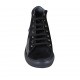 Woman's laced shoe with zipper and removable insole in black suede, fur leather and patent leather wedge heel 3 - Available sizes:  44