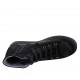 Woman's laced shoe with zipper and removable insole in black suede, fur leather and patent leather wedge heel 3 - Available sizes:  44