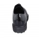 Zapato con cremallera, punta de ala y elasticos para mujer en charol negro tacon 3 - Tallas disponibles:  42, 43, 44