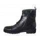 Botin para mujer con cordones, puntera, hebilla y cremallera en piel negra tacon 3 - Tallas disponibles:  42, 43, 44, 45, 46