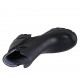 Woman's ankle boot with zippers in black leather and suede heel 5 - Available sizes:  32, 43, 44, 45